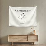 Vagonik Kişiye Özel Doğum Günü Happy Birthday Duvar Örtüsü Duvar Halısı Birinci Kalite Kumaş - 200 x 150 cm