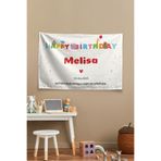 Vagonik Kişiye Özel İsimli Doğum Günü Happy Birthday Duvar Örtüsü Hediyelik Afiş Party Doğum Günü Süslemesi