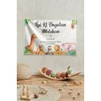 Vagonik Kişiye Özel Safari Temalı Doğum Günü Happy Birthday Duvar Örtüsü Duvar Halısı Model Yatay 20 - 50 x 70 cm