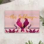 Vagonik Kuş Temalı Dijital Baskılı 50 x 70 cm Dekoratif Çok Amaçlı Iç ve Dış Kapı Paspası - Pembe