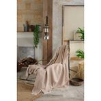 Vagonik Natural Keten Koltuk Örtüsü | Kara Tezgah Dokuma Koltuk Şalı - 170 x 210 cm - Açık Bej