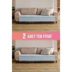 Vagonik Sofia Oturma Alanını Örten 2 Adet Koltuk Örtüsü 115X200 CM - 115 x 200 cm - Mavi