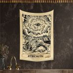 Vagonik Tarot Kartı Strength Duvar Örtüsü Halısı 140x100 Cm-70x100 Cm
