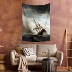 Vagonik The Gust Gemi Rüzgar Tablosu Duvar Örtüsü Halısı - 70 x 100 cm
