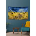 Vagonik Van Gogh Tarlada Kargalar Duvar Örtüsü Halısı 140 X 100 Cm-70x100 Cm