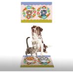 Vagonik Water Food Çiçek Desenli 35x50 cm Kedi Köpek İç ve Dış Kapı Mama Paspası