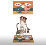 Vagonik Water Food Desenli 35x50 cm Turuncu İç ve Dış Kapı Kedi Köpek Mama Paspası