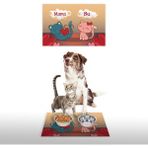 Vagonik Water Food Desenli Dijital Baskılı 35x50 cm Kahverengi Kedi Köpek İç ve Dış Kapı Mama Paspası