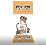 Vagonik Water Food Desenli Dijital Baskılı 35x50 cm Sarı Kedi Köpek İç ve Dış Kapı Mama Paspası