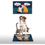 Vagonik Water Food Dolunay Desenli 35x50 cm Lacivert Kedi Köpek İç ve Dış Kapı Mama Paspası
