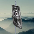 Vagonik Yüzüklerin Efendisi Güç Yüzükleri Smaug Krallığı Flama Bayrak 50 x 100 cm - Gri - Siyah