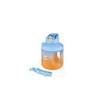 Vagonlife 1100ml Çift Renk Pipetli Taşıma Askılı Ve Kulplu Motivasyon Su Matarası Mavi-turuncu