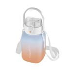 Vagonlife 1100ml Çocuk ASKILI Pipetli/Pipetsiz Kullanım Çift Renk SoftTouch Motivasyon Matarası