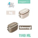 Vagonlife 1140 ML 2 Kat Paslanmaz Çelik Çorba Kaseli Bento Lunch Box Yeni Nesil Sefer Tası -FFLBOX10403