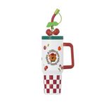 Vagonlife 1200ml Sevimli Hayvanlar Tumbler Pipetli/Pipetsiz Kulplu Paslanmaz Çelik Termos (Diller Bear)