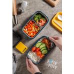 Vagonlife 1400 ML İki Kat Üç Bölme Paslanmaz Çelik Bento Lunch Box Yeni Nesil Sefer Tası -Çatal/Kaşıklı Model-ffbl50002