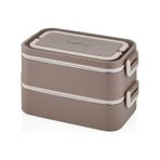 Vagonlife 2000 ml 2 Kat Paslanmaz Çelik Çorba Kaseli Bento Lunch Box Yeni Nesil Sefer Tası -FFLBOX01029 - Kahverengi