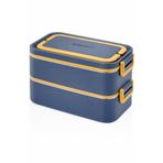 Vagonlife 2000 ml 2 Kat Paslanmaz Çelik Çorba Kaseli Bento Lunch Box Yeni Nesil Sefer Tası -FFLBOX01029 - Lacivert