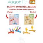 Vagonlife 4'lü Saç Toka Seti Önce Birleştir,sonra Tak (2 Paket 4 Adet Gönderilir) Yapı Toka Seti Ff - 7104-7110