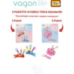 Vagonlife 4'lü Saç Toka Seti Önce Birleştir,sonra Tak (2 Paket 4 Adet Gönderilir) Yapı Toka Seti Ff - 7104-7113