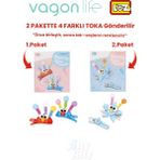Vagonlife 4'lü Saç Toka Seti Önce Birleştir,sonra Tak (2 Paket 4 Adet Gönderilir) Yapı Toka Seti Ff - 7104-7115