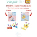 Vagonlife 4'lü Saç Toka Seti Önce Birleştir,sonra Tak (2 Paket 4 Adet Gönderilir) Yapı Toka Seti Ff - 7104-7116