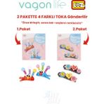 Vagonlife 4'lü Saç Toka Seti Önce Birleştir,sonra Tak (2 Paket 4 Adet Gönderilir) Yapı Toka Seti Ff - 7104-7136