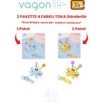 Vagonlife 4'lü Saç Toka Seti Önce Birleştir,sonra Tak (2 Paket 4 Adet Gönderilir) Yapı Toka Seti Ff - 7115-7116