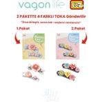 Vagonlife 4'lü Saç Toka Seti Önce Birleştir,sonra Tak (2 Paket 4 Adet Gönderilir) Yapı Toka Seti Ff - 7123-7136