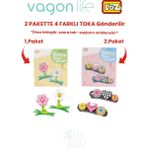 Vagonlife 4'lü Saç Toka Seti Önce Birleştir,sonra Tak (2 Paket 4 Adet Gönderilir) Yapı Toka Seti Ff - 7132-7133