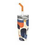 Vagonlife 590ml Desenli Pipetli/Pipetsiz Çift Kullanım Tumbler Kahve Bardağı/Mug Paslanmaz Çelik Termos (Rainforest)