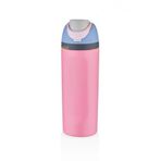 Vagonlife 600ml Pipetli/Pipetsiz Kullanım 6 Saat Sıcak/Soğuk El Askılı Paslanmaz Çelik Termos (Pembe-Mor)