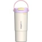 Vagonlife 660ML Yeni Koleksiyon Çift Renkli Tumbler Pipetli/pipetsiz Kullanım Kulplu Paslanmaz Çelik Termos - Krem - 660 ml