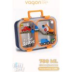 Vagonlife 700 ml Iki Bölme Paslanmaz Çelik Bento Lunch Box Yeni Nesil Sefer Tası Metal Kaşık Hediyeli FF7155 - Lacivert