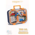 Vagonlife 700 ML İki Bölme Paslanmaz Çelik Bento Lunch Box Yeni Nesil Sefer Tası Metal Kaşık Hediyeli FF7155
