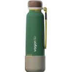 Vagonlife 750ML Düz Renkli Pipetli/pipetsiz Kullanım Ipli El Askılı Kaymaz Tabanlı Paslanmaz Çelik Termos - Koyu Yeşil - 0,75 lt
