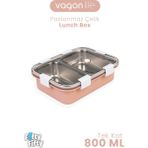 Vagonlife 800 ml Tek Kat 2 Bölme Lunch Box Yeni Nesil Sefer TASI-FFLBOX50442 - Pudra