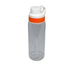 Vagonlife 800ml Pipetli/Pipetsiz Kullanım Şeffaf Gövdeli Tritan Su Matarası (Beyaz-Turuncu)