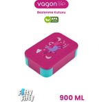 Vagonlife 900 ml Tek Kat 3 Bölme Çocuk Beslenme Kutusu -FFB1270 - Pembe