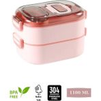 Vagonlife Adding Colour Iki Katlı - Sos Kaseli - Paslanmaz Çelik Kolay Kilitlenir Sefer Tası – 1100 ml