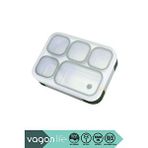 Vagonlife Bento 1000ml Lunchbox Yeni Koleksiyon Tek Katlı 5 Bölmeli Çelik Sefer Tası Yemek Kutusu Yeşil