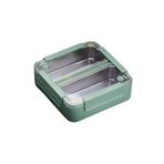 Vagonlife Bento 1100ml Lunchbox Tek Katlı 2 Bölmeli Paslanmaz Çelik Sefer Tası Yemek Kutusu (Yeşil)