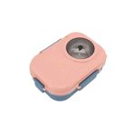 Vagonlife Bento 1100ml Lunchbox Tek Katlı Çelik Sefer Tası Kaseli Yemek Kutusu (Açık Pembe)