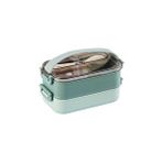Vagonlife Bento 1200ml Lunchbox Yeni Koleksiyon 2 Katlı Çelik Sefer Tası Yemek Kutusu Yeşil