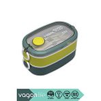 Vagonlife Bento 1300ml Lunchbox Yeni Koleksiyon 2 Katlı 3 Bölmeli Paslanmaz Çelik Sefer Tası Yemek Kutusu Koyu Yeşil-fıstık Yeşili