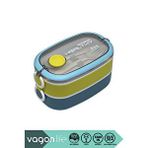 Vagonlife Bento 1300ml Lunchbox Yeni Koleksiyon 2 Katlı 3 Bölmeli Paslanmaz Çelik Sefer Tası Yemek Kutusu Mavi-fıstık Yeşili