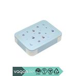 Vagonlife Bento 1330ml Lunchbox Yeni Koleksiyon Tek Katlı 5 Bölmeli Pp Plastik Çocuk Sefer Tası Yemek Kutusu - Mavi Lacivert