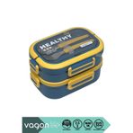 Vagonlife Bento 1650ml Lunchbox Yeni Koleksiyon 2 Katlı 3 Bölmeli Paslanmaz Çelik Sefer Tası Yemek Kutusu