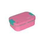 Vagonlife Bento 1750ml Lunchbox Tek Katlı 2 Bölmeli PP Plastik Sefer Tası Yemek Kutusu (Pembe)