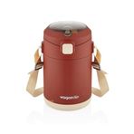 Vagonlife Bento 1800ml Lunchbox 2 Kaseli 4-6 Saat Sıcak/Soğuk Termos Özellikli Çelik Sefer Tası Yemek Kutusu (Kırmızı)